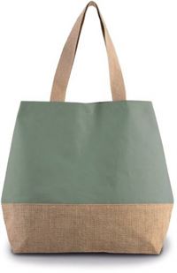 Shopper in tela di cotone e juta